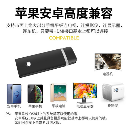 2026款无线投屏器手机连电视同屏传输hdmi转换电脑显示器接收神器 - 图3