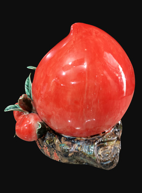 陶瓷生日礼品寿桃大号客厅摆件