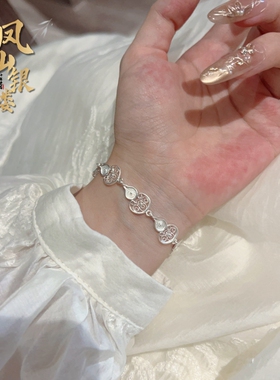 新中式足银999镂空葫芦手链