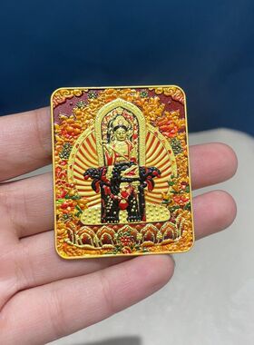 唐卡立体雕刻八大守护神五爷黄财神唐卡卡牌男女款饰品吊坠