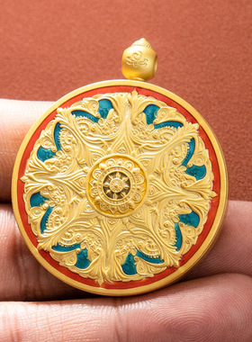 【高端黄铜】曼陀罗不掉色小唐卡吊坠嘎乌盒防水壳子盒子外壳挂