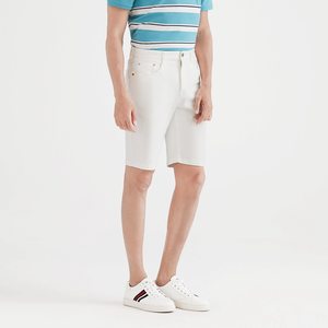 【清仓】柒牌男装商务牛仔短裤休闲潮流浅色中青年修身微弹直筒裤