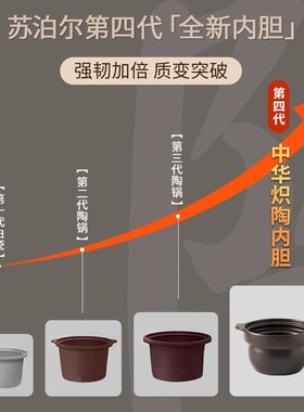 苏泊尔电炖锅智能4L大容量多功能养生陶瓷煲汤家用煮粥锅炖汤砂锅