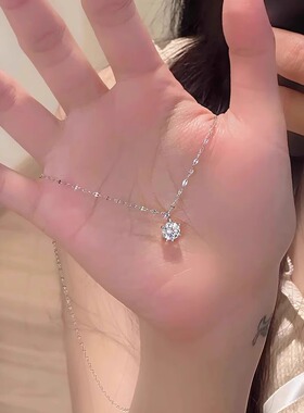925银超闪莫桑钻项链女