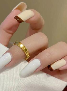 鱼鳞ins戒指女小众设计高级感鳞片黄金色钛钢不掉色时尚个性网红