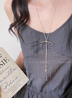 蝴蝶结吊坠项链女款韩系