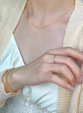 古法金钛钢不掉色肖邦链素链