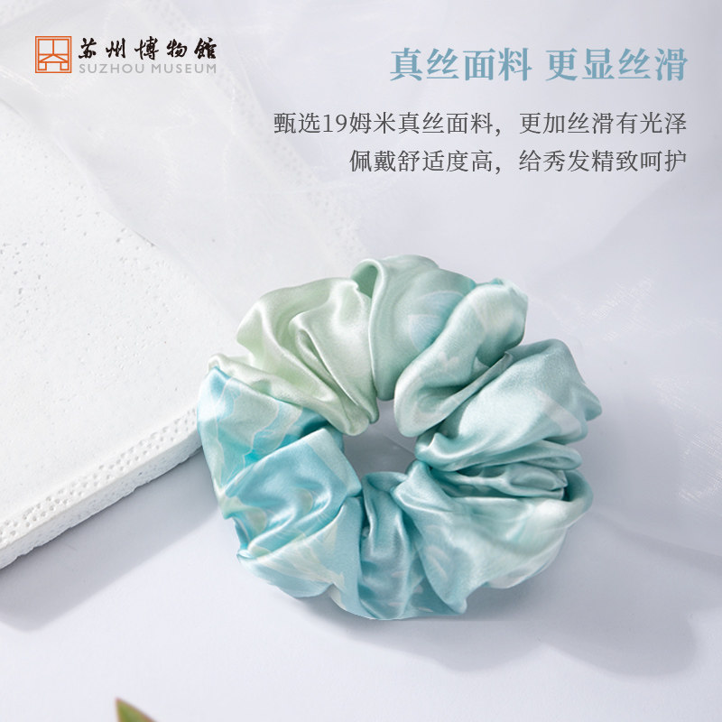 苏州博物馆太湖雪联名真丝发圈100%桑蚕丝发绳头绳国风伴手礼女生