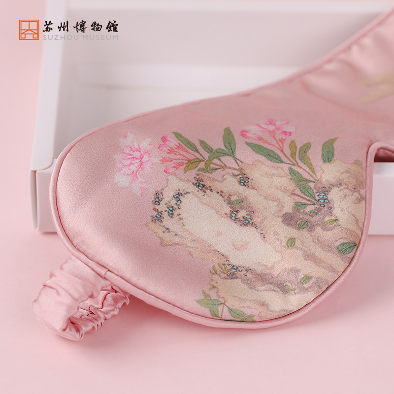 苏州博物馆太湖雪联名款桑蚕丝双面印花睡眠眼罩遮光真丝眼罩礼物