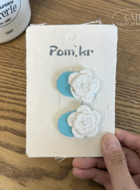 pom.kr新款清新黄蓝系女发夹