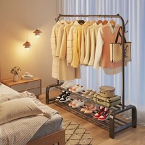 Clothes hanger with wheel-on-floor bedroom hanger balcony Easy clotheshorse Removable Folding Containing Hanging Hanger Indoor
