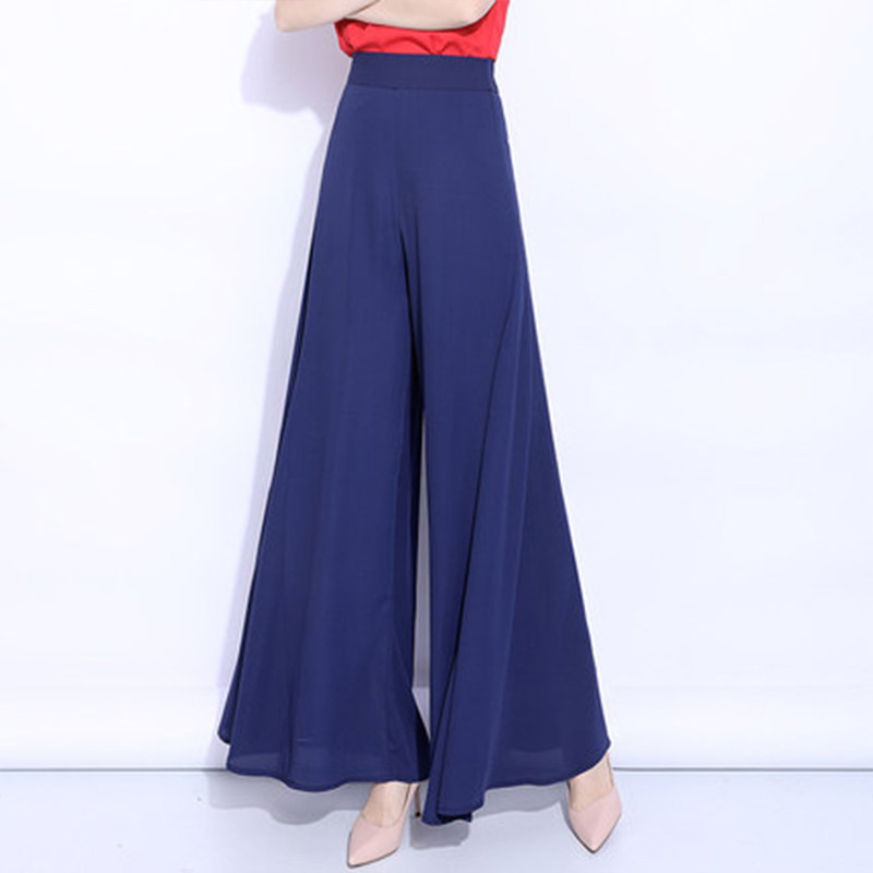 雪纺女裙2022夏季新款垂坠感阔腿裤 依浅格休闲裤