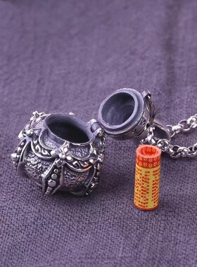 葫芦太上老君炼丹炉流行个性时尚设计复古项链吊坠可打开男女同款