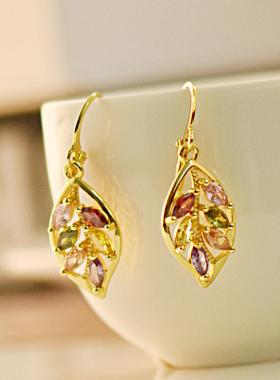 臻荣ebay热卖新款镀18k黄金树叶