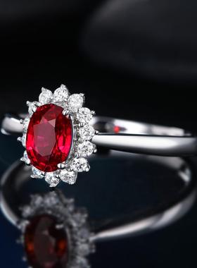 彩色宝石王妃订婚戒指欧美经典