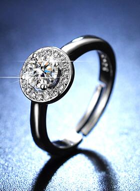 工厂仿真莫桑石戒指女求婚一克拉