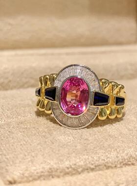 复古vintage绝地武士红刚玉戒指