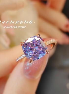 高级感冰花切美德拉小方糖戒指