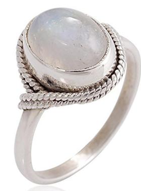 臻荣wish热卖镶嵌芙蓉石粉晶戒指