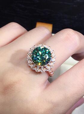 爆款镶仿马尔代夫蓝绿色莫桑钻