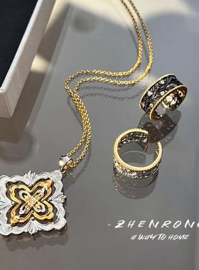 意大利手工拉丝宫廷风双色金