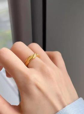 新中式缎带麦穗镶钻戒指女小众