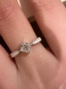 复古公主方钻银色拉丝工艺冰花切