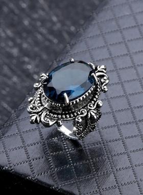 臻荣wish新款合成海蓝色托帕石