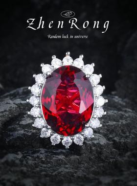 欧美高级鸽血红宝石套装夸张