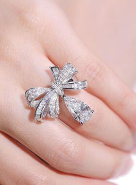高级感蝴蝶结戒指女小众设计轻奢