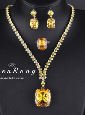 爆款海蓝宝托帕石项链20克拉彩宝