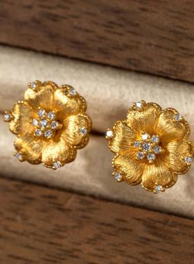 人间富贵花闪耀浪漫丝绸花瓣吊坠