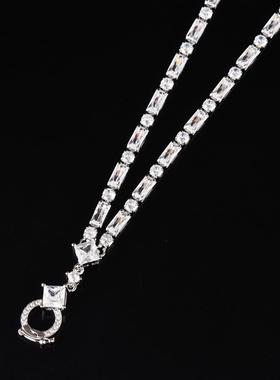 高定满钻仿真钻石项链万能链毛衣