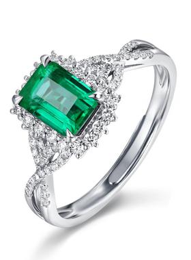 臻荣wish新款镶嵌仿祖母绿方形