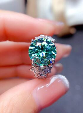 新款奢华满天星微镶彩宝戒指5