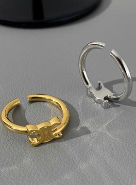 凯旋门不规则错位戒指女欧美轻奢