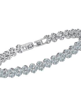 韩国版罗马银手链刘嘉玲同款锆石