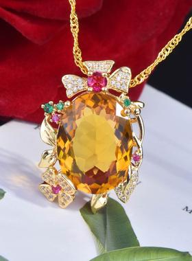 新款仿真摩根石彩宝吊坠重工设计