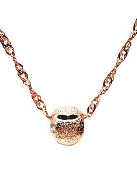 铜镀银月牙运转珠路路通锁骨链