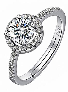 时尚INS风钻戒女款开口爱心锆石