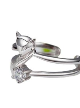 白铜镀银女款指环韩版时尚唯美