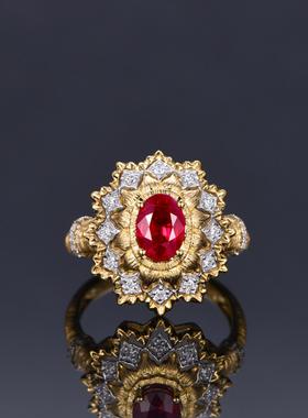 意大利织纹雕金工艺仿真鸽血