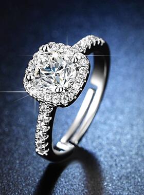 快手小红书网红仿真莫桑石戒指女