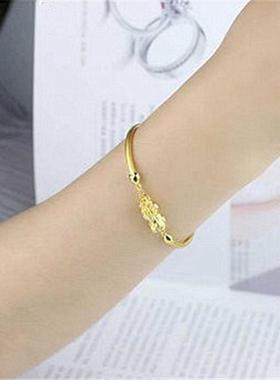 臻荣老挝金运转珠貔貅手链镀金