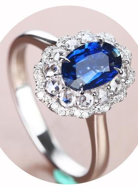 新款戴妃款皇家蓝宝石戒指经典