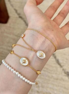 植物系中古老钱风天然贝母星盘