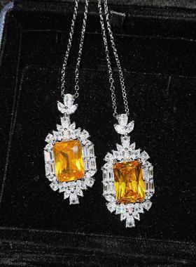 超闪科技钻吊坠微镶满钻祖母绿