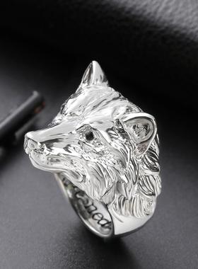 臻荣wish新款霸气北极狼戒指北欧