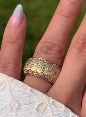 意大利手工拉丝布契宫廷风戒指