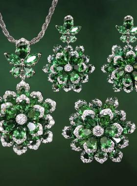 新款永生花套装项链奢华皇家蓝